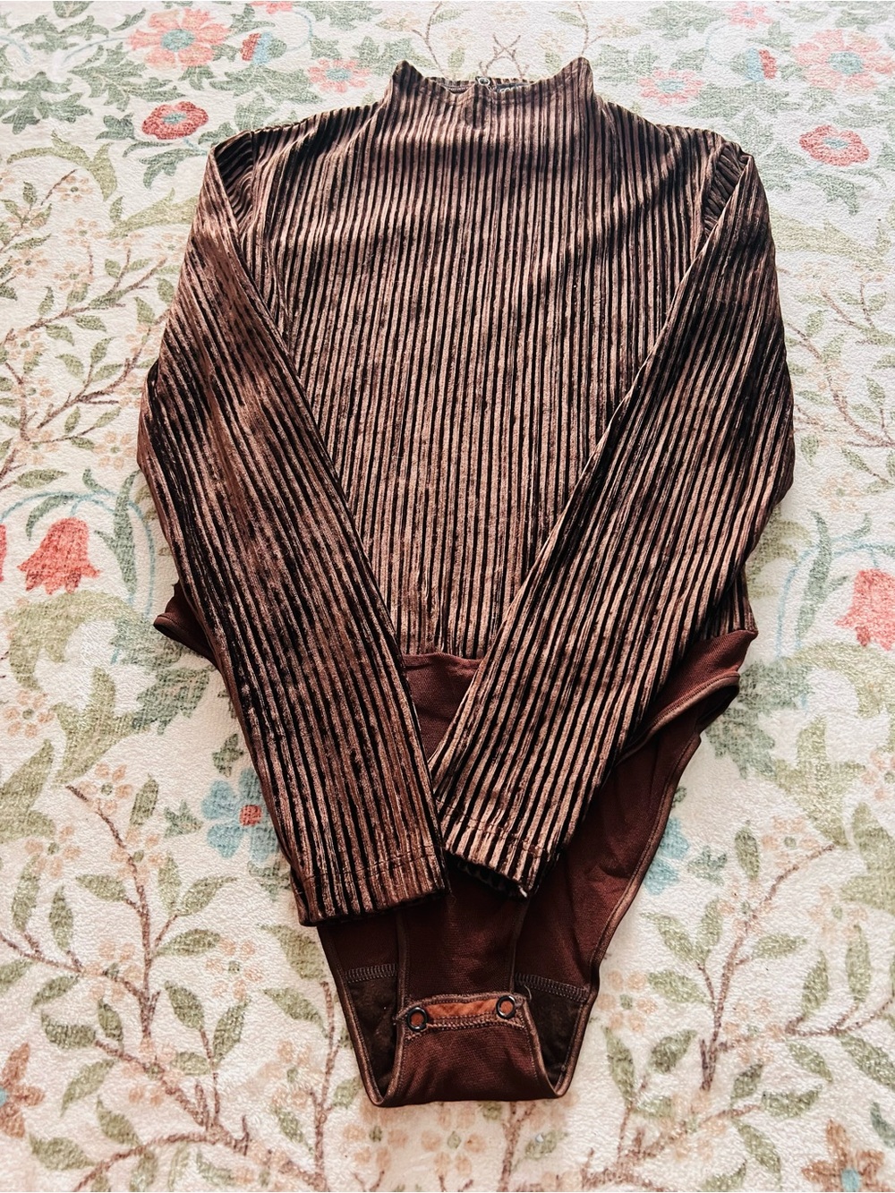 Cosabella Bodysuit Brown Velvet Ribbed Small
